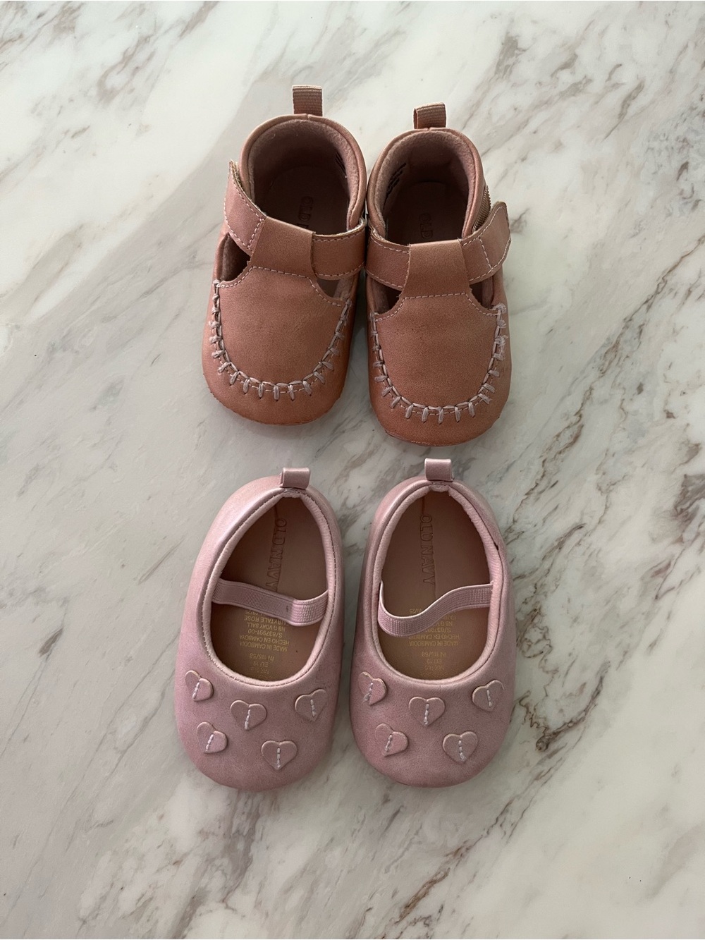 Baby Pink Leatherette Mary Jane Shoes